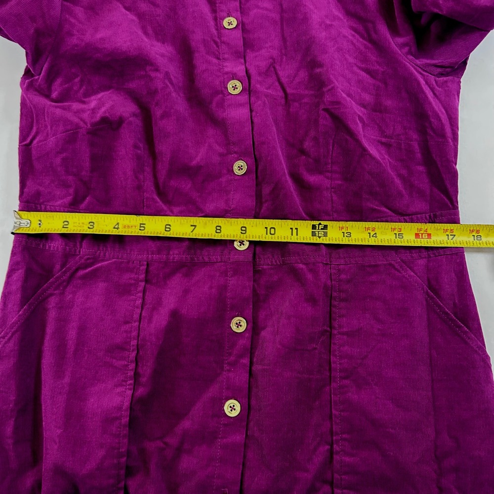 Talbots Shirt Dress Womens 12P Purple Corduroy Button Front Long Sleeve NWT - Picture 8 of 9